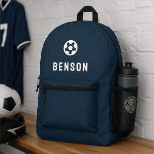 Sac À Dos Imprimé Football moderne minimaliste Marine Bleu Football