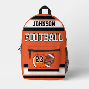 Sac À Dos Imprimé Football Orange - Editable