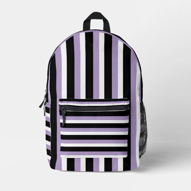 Sac À Dos Imprimé For Style Lovers – Abstract Purple Art Backpack (Recto)