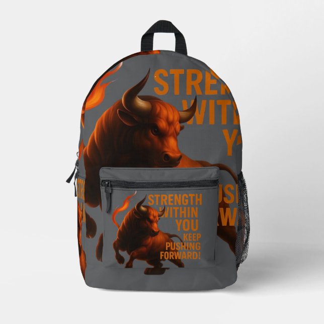 SAC À DOS IMPRIMÉ FORCE INTÉRIEURE CONTINUEZ D'AVANCER (Recto)