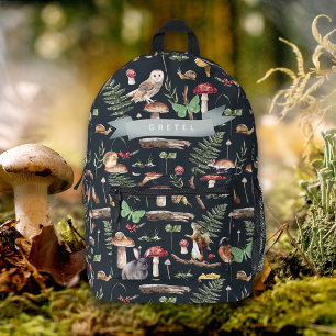 Sac À Dos Imprimé Forêt de nuit Animaux de forêt Marine Bleu