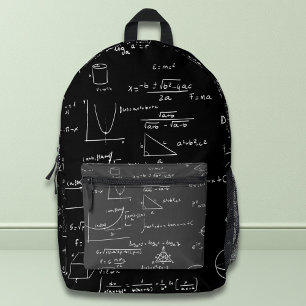 Sac À Dos Imprimé Formes en noir blanc équations mathématiques graph