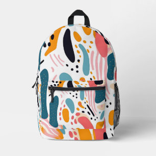 Sac À Dos Imprimé Formes organiques abstraites colorées motif bohème