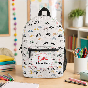 Sac À Dos Imprimé Fournitures Scolaires Arc-en-ciel Ludiques pour En