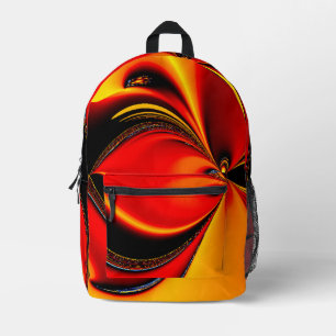 Sac À Dos Imprimé Fractale Orange Fury