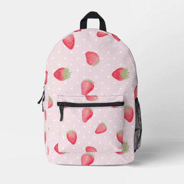 Sac À Dos Imprimé Fraise (Recto)