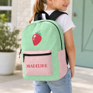 Sac À Dos Imprimé Fraises Green Polka Pot Girls