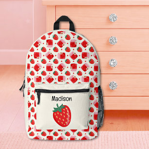 Sac À Dos Imprimé Fraises Mignonnes Filles, Confiture & Motif de Cœu