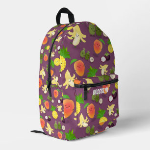 Sac À Dos Imprimé Fruits tropicaux aux visages heureux motif