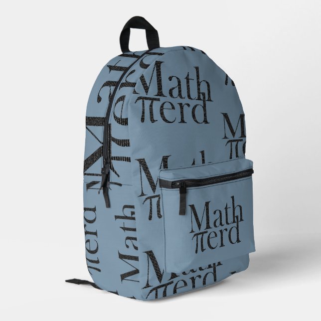 Sac À Dos Imprimé Funky Pi Math Enseignant Sciences Nerd Gris Bleu (Coin arrière gauche)