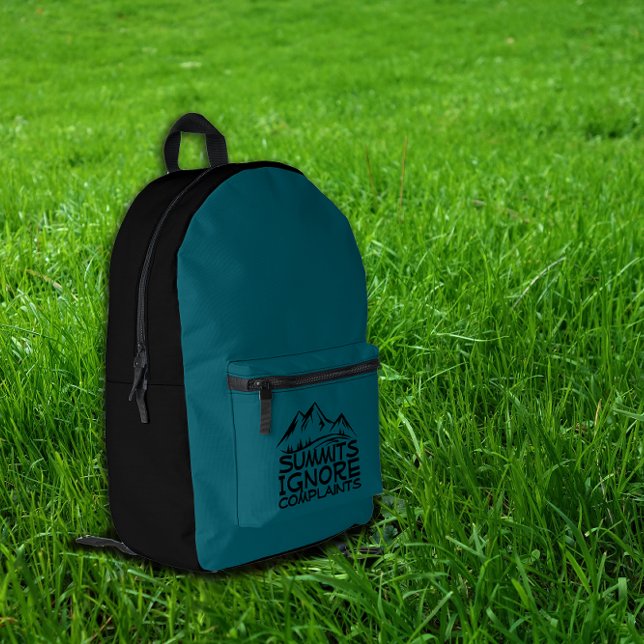 Sac À Dos Imprimé Funny Summit Hiking  black blue teal Backpack  (Créateur téléchargé)