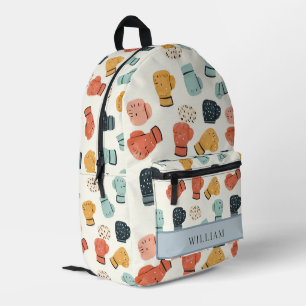 Sac À Dos Imprimé Gants De Boxe Enfants Beiges Retour À L'École