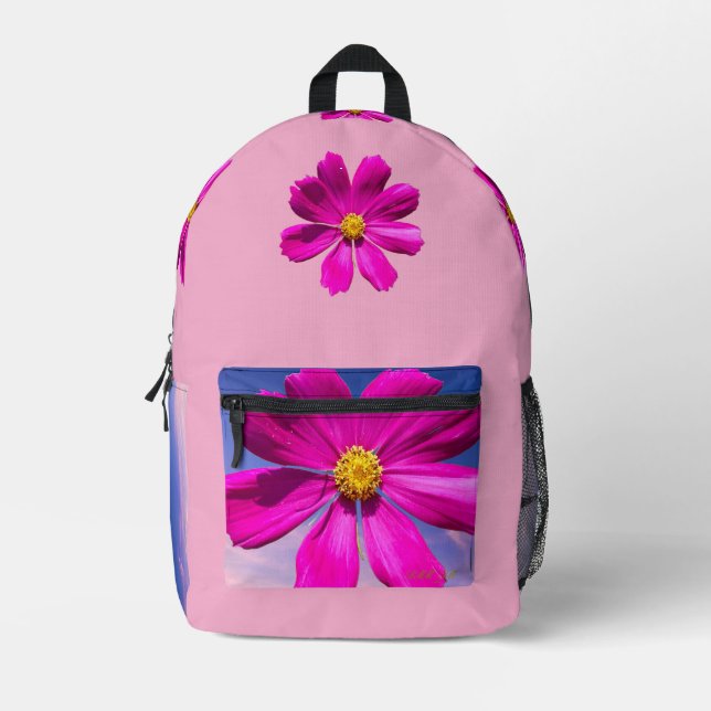 Sac À Dos Imprimé Garden Cosmos, the everyday or school backpack.  (Recto)