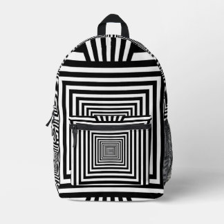 Sac À Dos Imprimé Geometric 3D Black and White Backpack — Stylish an