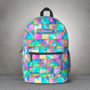 Sac À Dos Imprimé Géométrique doré faux tendance holographique éléga