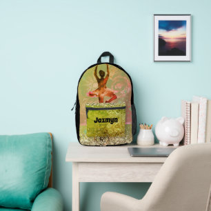 Sac À Dos Imprimé Glitterie Pastel Aquarelle Ballerina Personnalisé