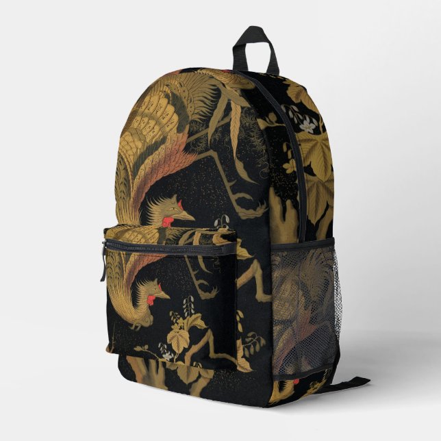 Sac À Dos Imprimé Golden Bird Japanese Classic Antique (Coin arrière droit)
