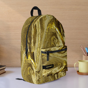 Sac À Dos Imprimé Golden Glittery Texture Luxury Motif Monogramme