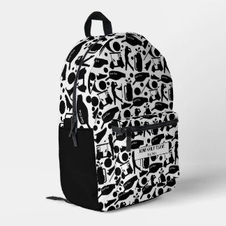 Sac À Dos Imprimé Golf Silhouette Pattern Classic Black & White 