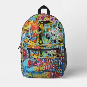 Sac À Dos Imprimé Graffiti coloré,