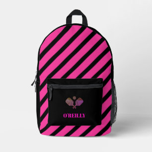 Sac À Dos Imprimé Grandes roses et noires Monogrammes modernes Pickl