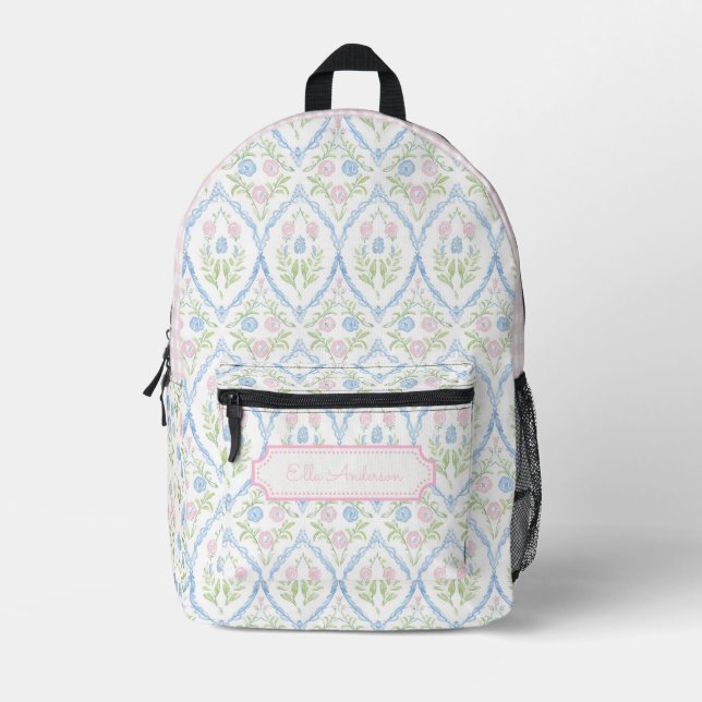 Sac À Dos Imprimé Grandmillennial Pastel Floral (Recto)