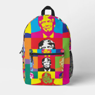 Sac À Dos Imprimé Graphisme en grille rétro Pop Art de Donald Trump 