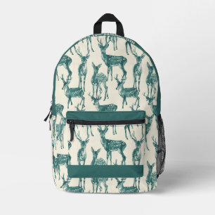 Sac À Dos Imprimé Green Deers