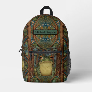 Sac À Dos Imprimé grenouille vintage de la forêt de boho