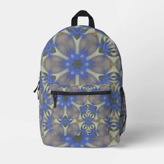 Sac À Dos Imprimé Gris bleu Fleur (Recto)