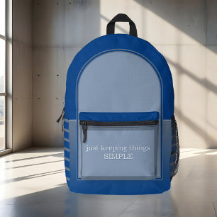 Sac À Dos Imprimé Gris bleu simple