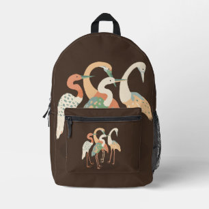 Sac À Dos Imprimé Grues d'art pop couleur neutre