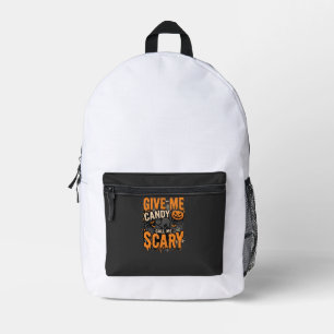 Sac À Dos Imprimé Halloween Donnez-moi des bonbons Chat effrayant