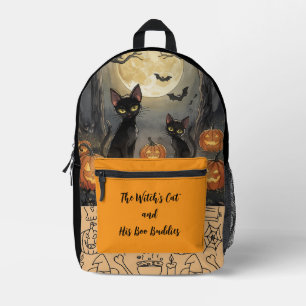 Sac À Dos Imprimé Halloween,Le Chat de la Sorcière et ses Amis de Bo