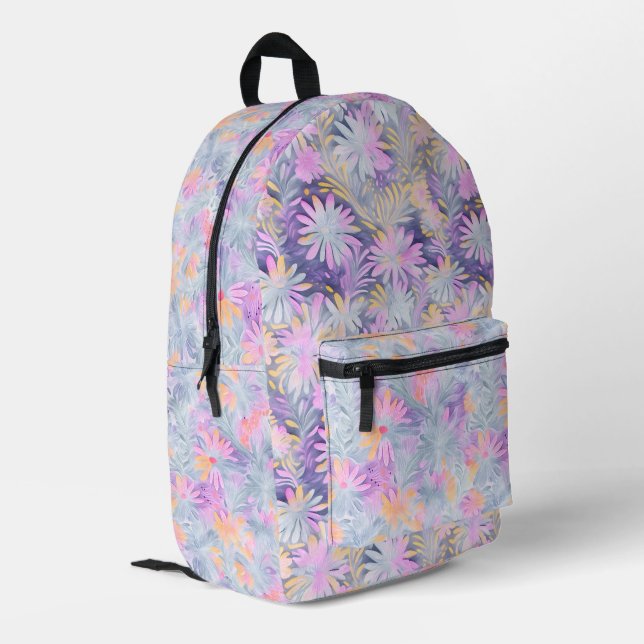 Sac À Dos Imprimé Happy Flowers Pastels (Coin arrière gauche)
