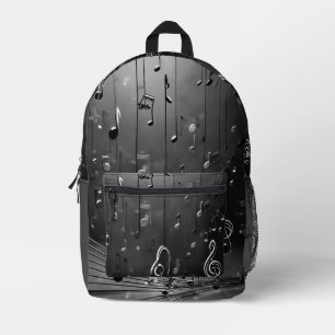 Sac À Dos Imprimé Harmoniques : Gris Musique Artwork Mode Design