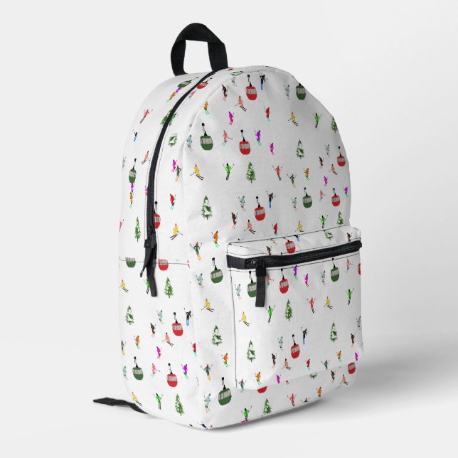 Sac À Dos Imprimé Hiver Skieurs de descente Motif de ski (Coin arrière gauche)