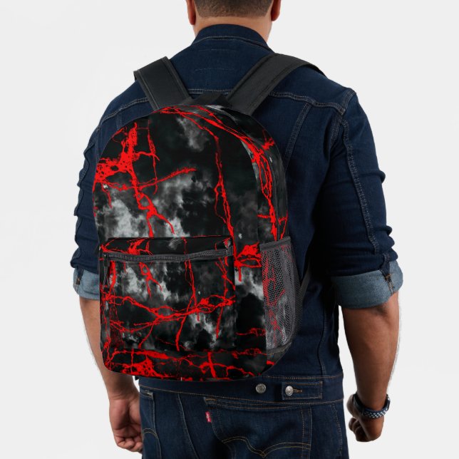 Sac À Dos Imprimé Horreur Night Goth - Noir et blanc, Rouge (Insitu (Modèle))