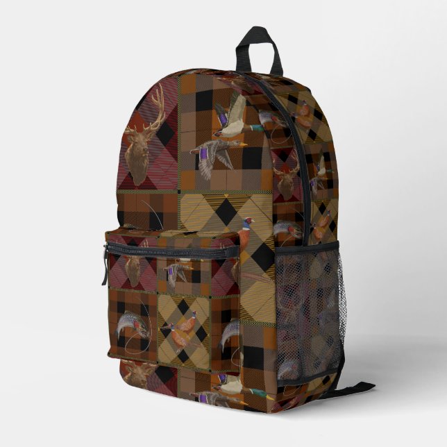 Sac À Dos Imprimé Hunt Club Plaid avec Wild Game (Coin arrière droit)