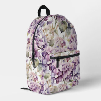 Sac À Dos Imprimé Hydrangeas aquarelle rose violet élégant