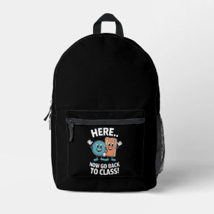 Sac À Dos Imprimé Ici Maintenant Retournez En Classe Infirmière Scol