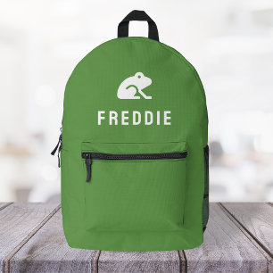 Sac À Dos Imprimé Icône de grenouille Motif mignon vert