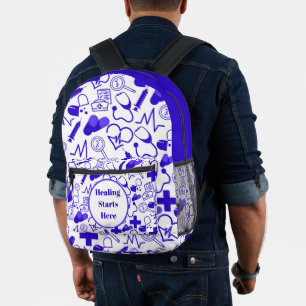 Sac À Dos Imprimé Icônes Médicales Motif Personnalisable Soins de sa