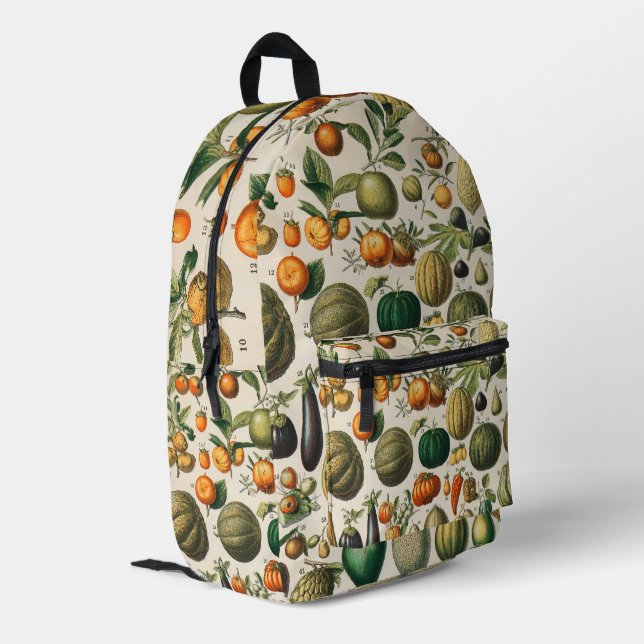 Sac À Dos Imprimé Illustration scientifique végétale des fruits (Coin arrière gauche)