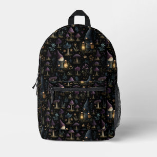 Sac À Dos Imprimé Imaginaire foncé Gnome et Motif de champignons