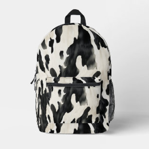 Sac À Dos Imprimé Impression animale vache crème noire
