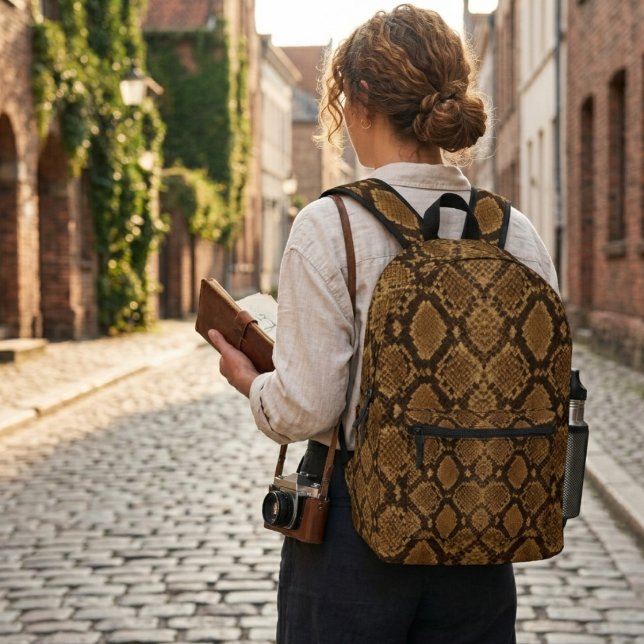 Sac À Dos Imprimé Impression de peau de python (Créateur téléchargé)