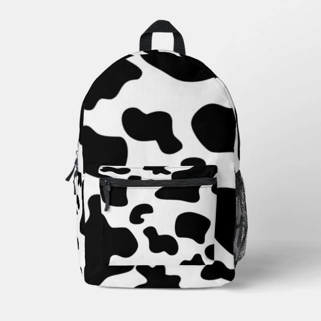 Sac À Dos Imprimé Impression de vache noire et blanche (Recto)