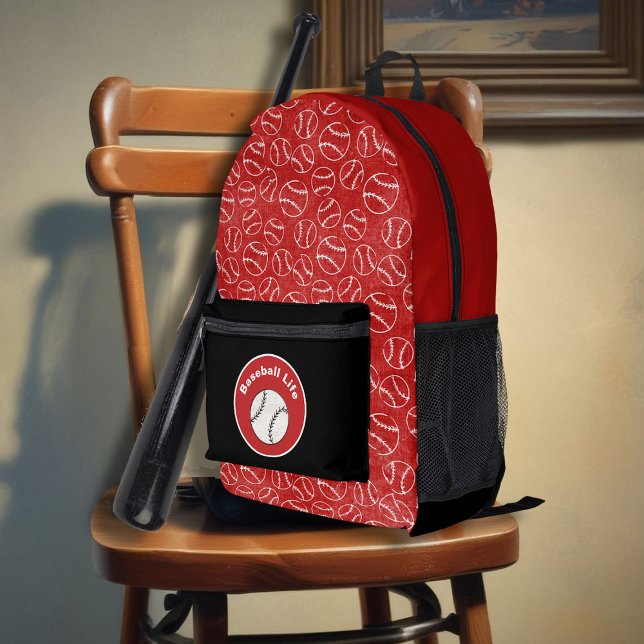 Sac À Dos Imprimé Impression rouge baseball (Créateur téléchargé)