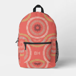 Sac À Dos Imprimé Initiales cool unique de monogramme de corail clai